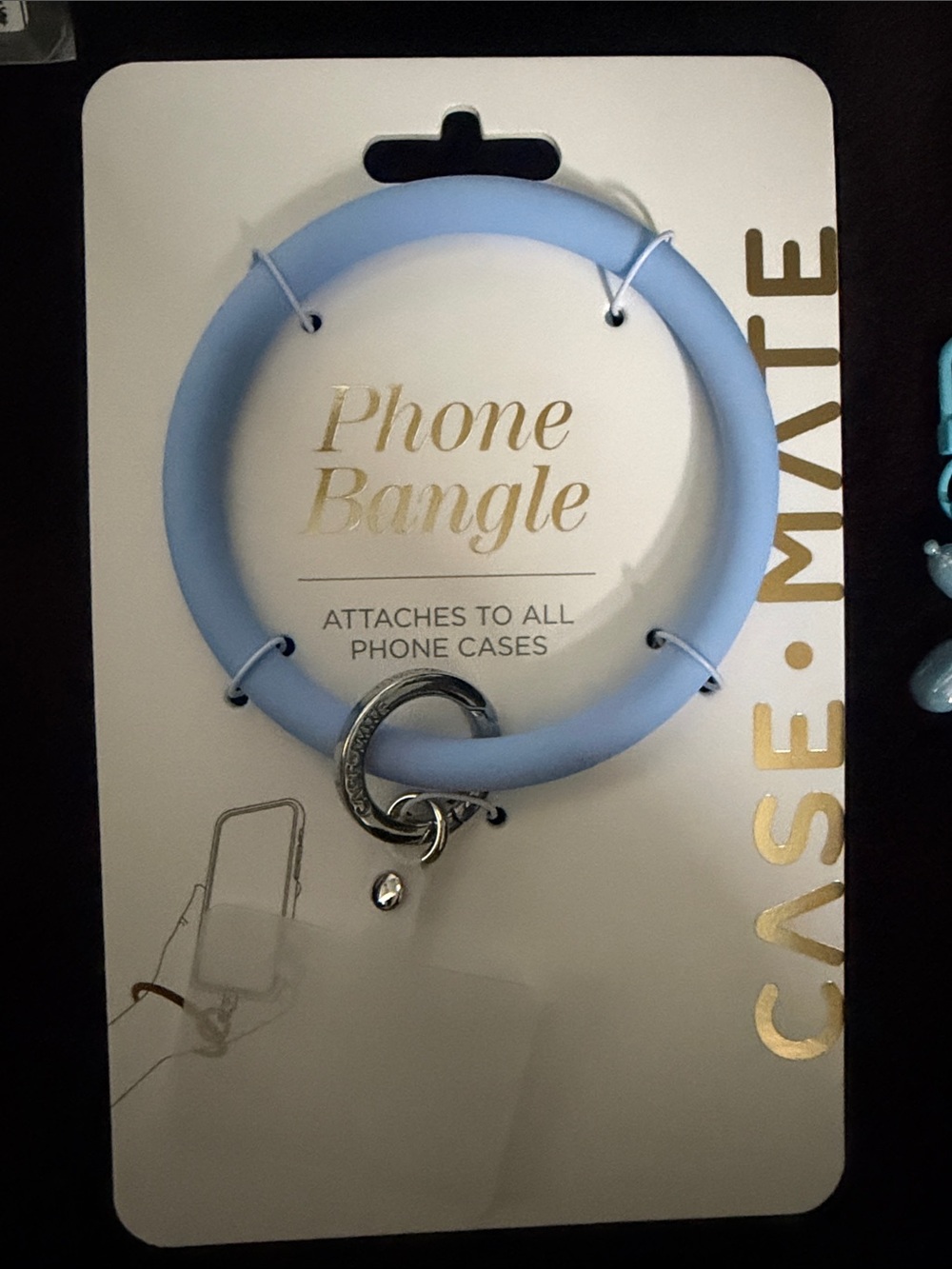 case-mate Powder Blue Silicone Phone Bangle with Metal Ring
